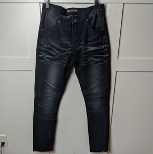 Encrypted denim jeans.